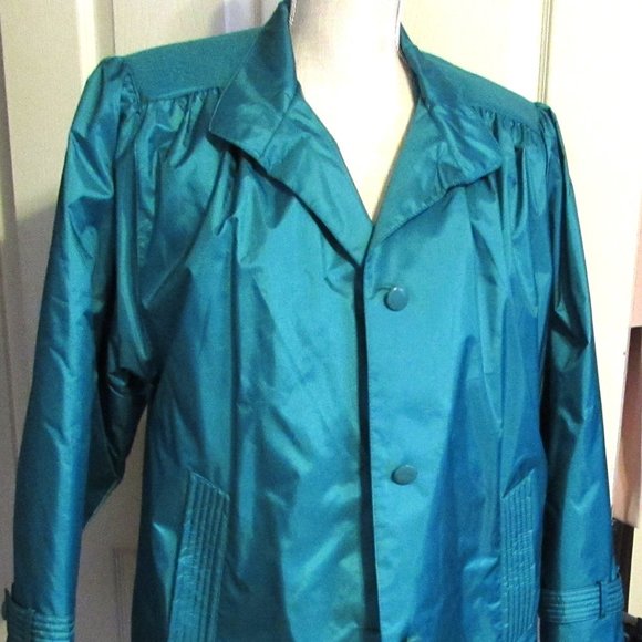 Cambridge Jackets & Coats Vintage Cambridge Turquoise Polyester